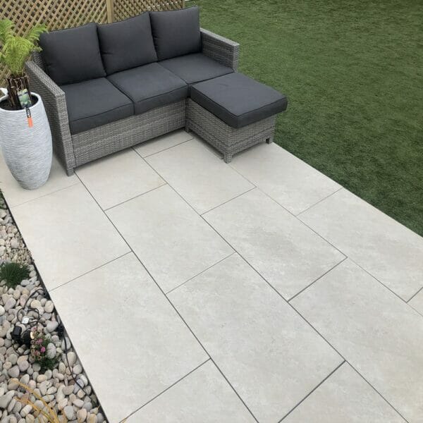 Quartz - White Porcelain Paving Tiles - 900 x 600 x 20mm – Stone Saver