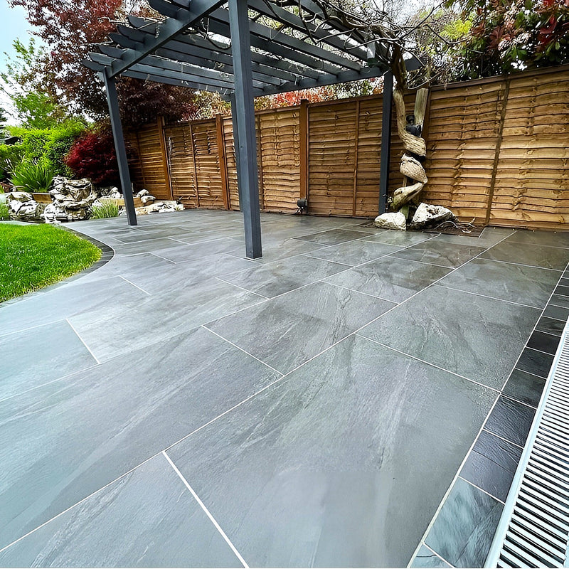 Load image into Gallery viewer, Anthracite - Black Porcelain Paving Tiles - 900 x 600 x 20mm