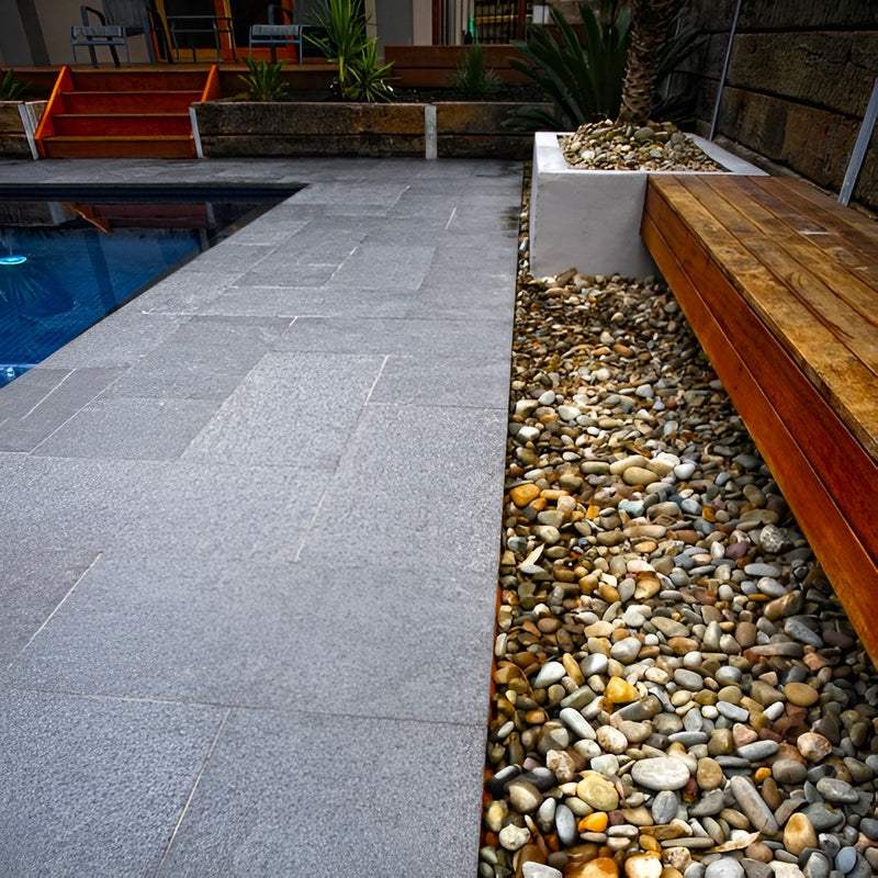 Load image into Gallery viewer, Ash Black Granite Paving - 295 x 295 x 20mm - Sawn & Brushed