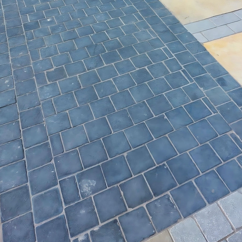 Load image into Gallery viewer, Kota Black Limestone Block Paving - 150 x 150 x 50mm - Sawn, Tumbled & Riven
