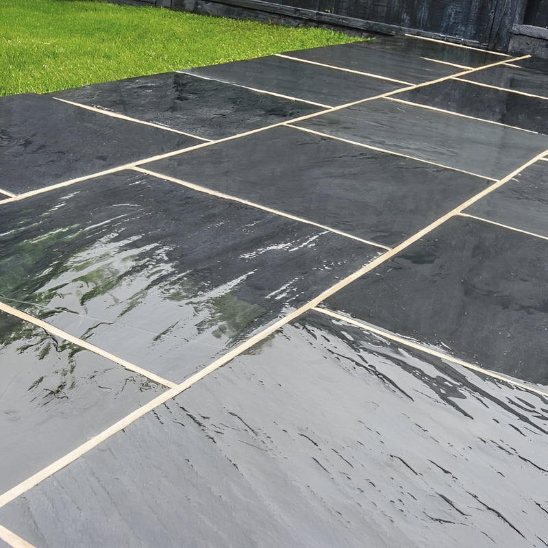 Load image into Gallery viewer, Brazilian - Black Slate Paving - 600 x 600 x 20mm - Sawn & Riven