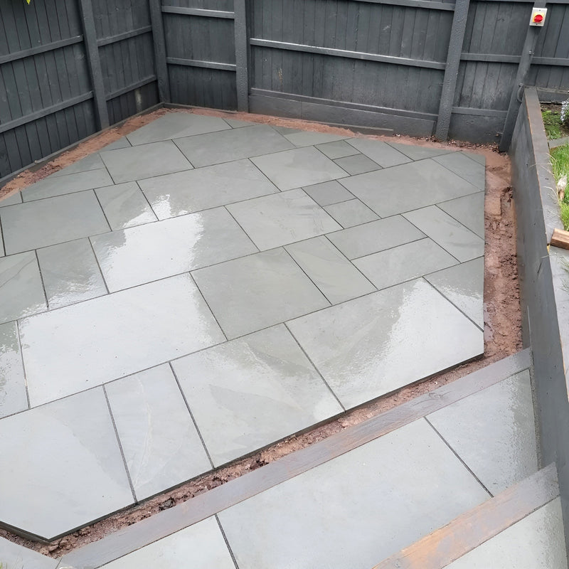 Load image into Gallery viewer, Brazilian - Grey Slate Paving - Patio Pack - Mixed Sizes - Sawn & Riven