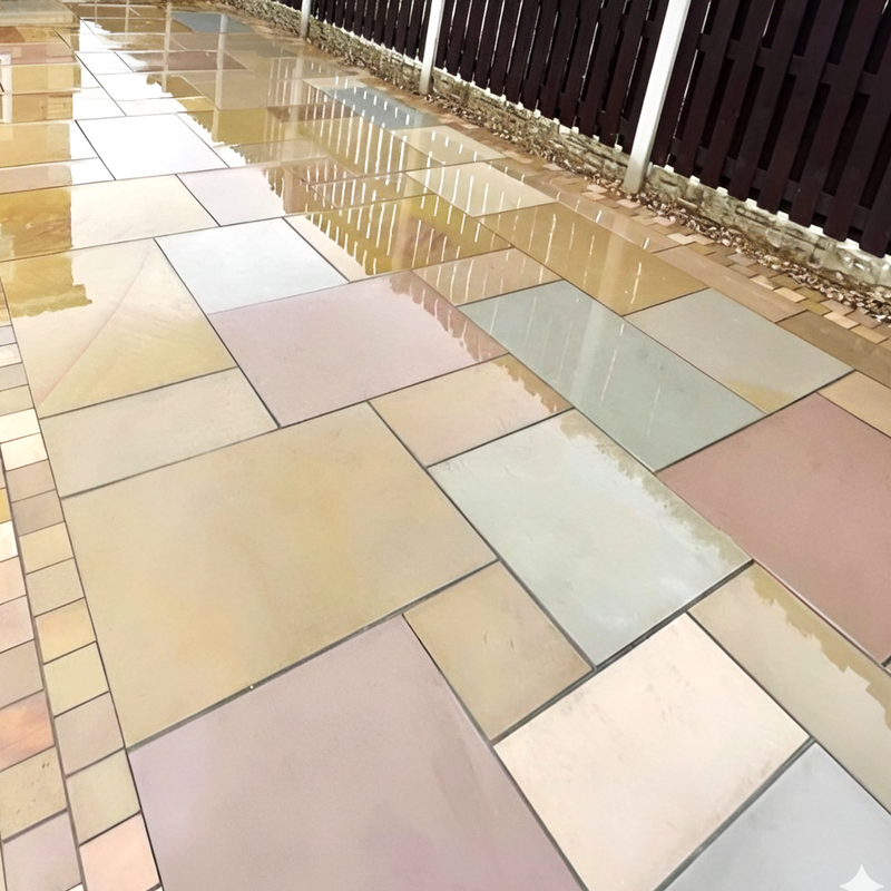 Load image into Gallery viewer, Raj Green Indian Sandstone Paving - 600 x 295 x 22mm - Sawn & Sandblasted