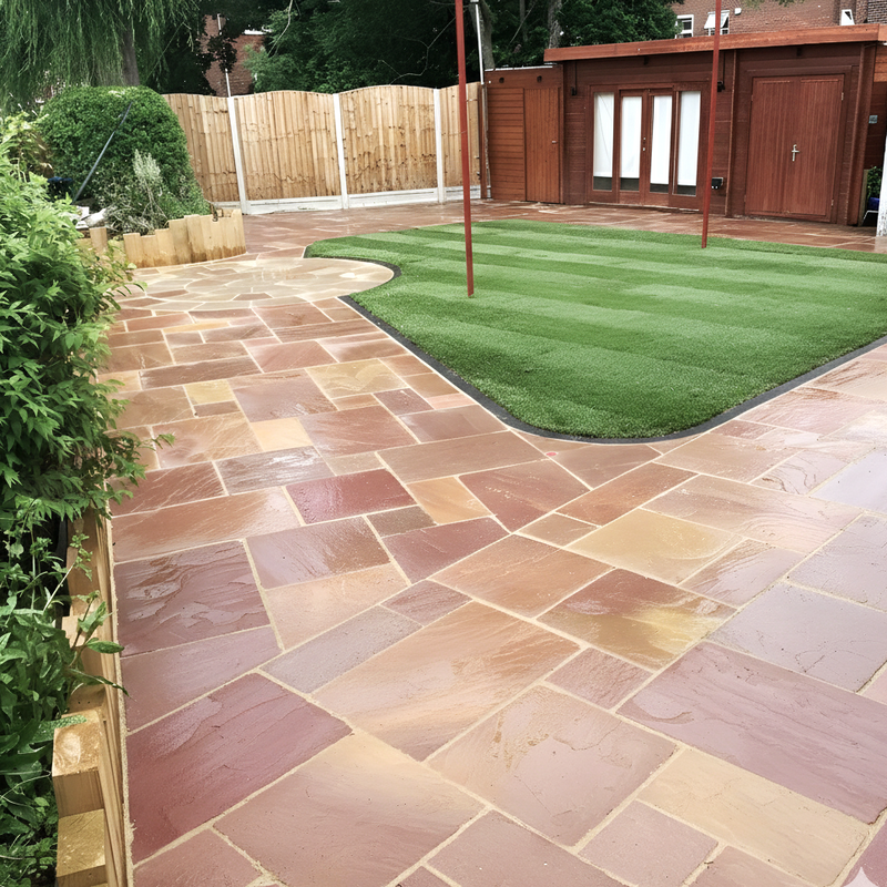 Load image into Gallery viewer, Modak Indian Sandstone Paving - Patio Pack - Mixed Sizes - Hand Cut & Riven