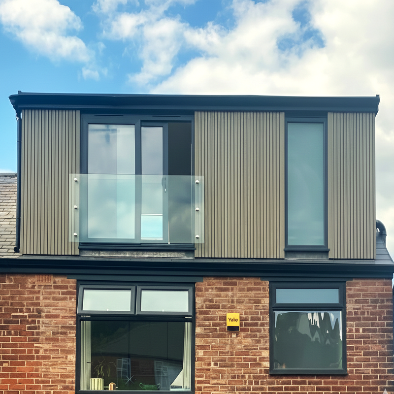 Load image into Gallery viewer, Slatted Misty Wood - Grey & Brown Composite Cladding - Cladding Board - 2500 x 200 x 26 mm