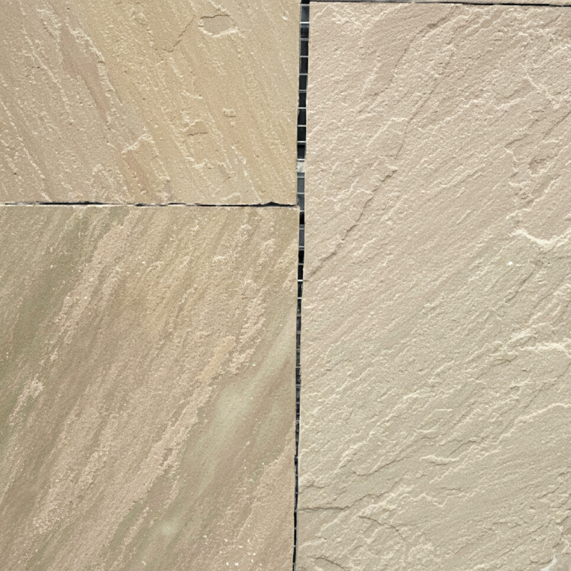 Load image into Gallery viewer, Raj Green Indian Sandstone Paving - Patio Pack - Mixed Sizes - Hand Cut & Riven