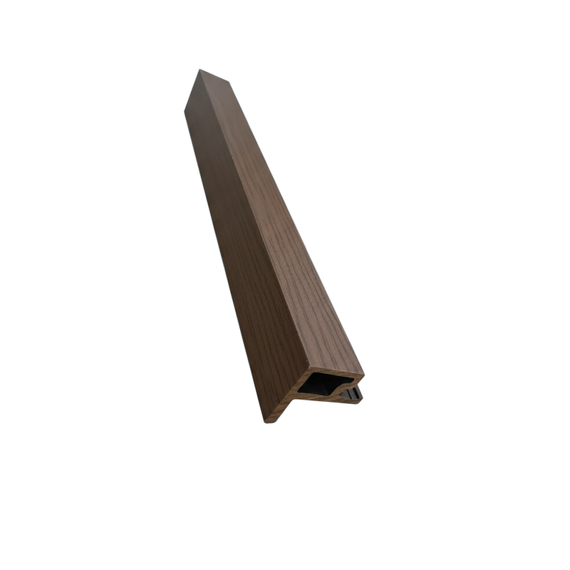 Load image into Gallery viewer, Slatted Walnut - Brown Composite Cladding - End Piece - 2200 x 49.25 x 49.25 mm