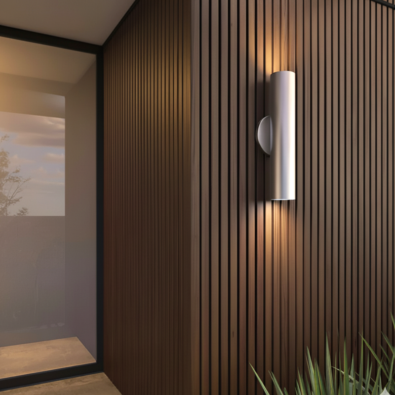 Load image into Gallery viewer, Slatted Walnut - Brown Composite Cladding - End Piece - 2200 x 49.25 x 49.25 mm