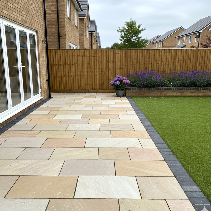 Load image into Gallery viewer, Raj Green Indian Sandstone Paving - 900 x 600 x 22mm - Hand Cut & Riven