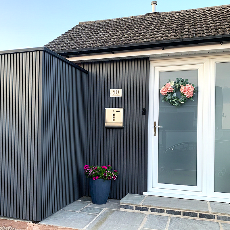 Load image into Gallery viewer, Slatted Stone - Grey Composite Cladding - L Trim - 2200 x 49.25 x 49.25 mm