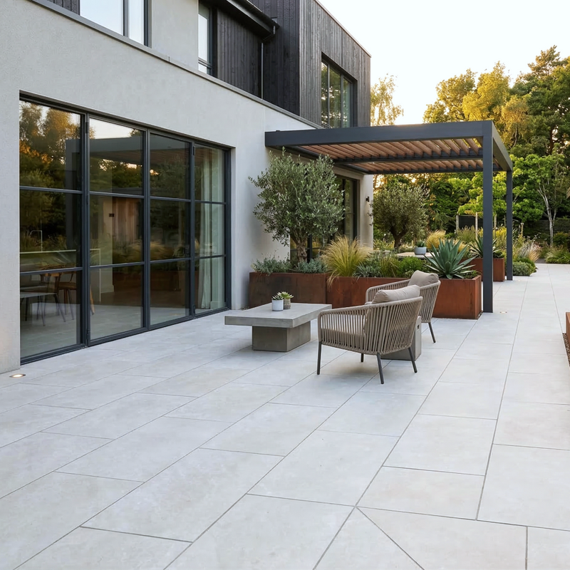 Load image into Gallery viewer, Quartz - White Porcelain Paving Tiles - 1200 x 600 x 20mm