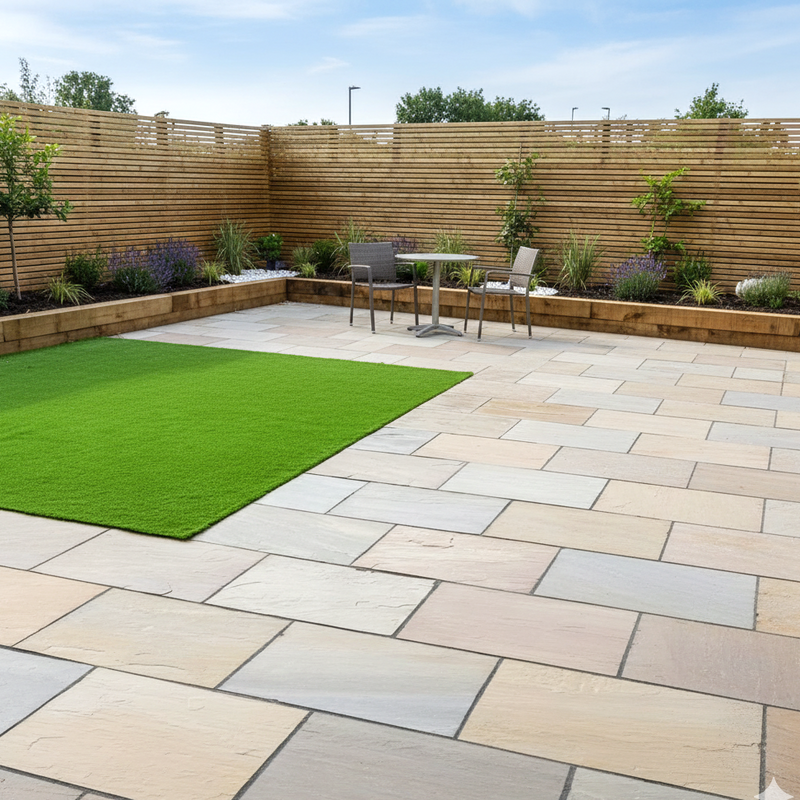 Load image into Gallery viewer, Raj Green Indian Sandstone Paving - 900 x 600 x 22mm - Hand Cut & Riven