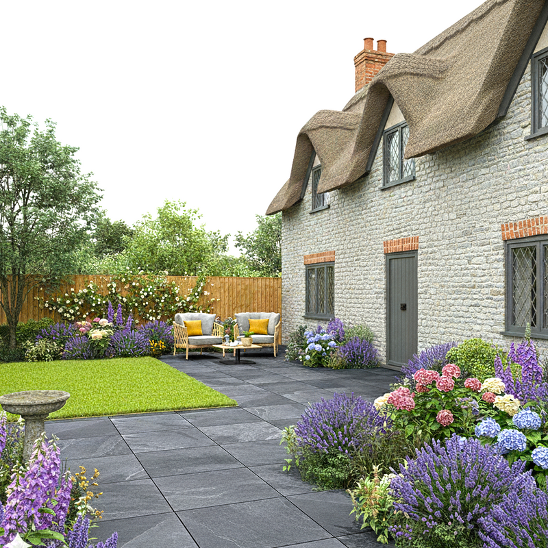 Load image into Gallery viewer, Slate Noir - Black Porcelain Paving Tiles - 600 x 600 x 20mm