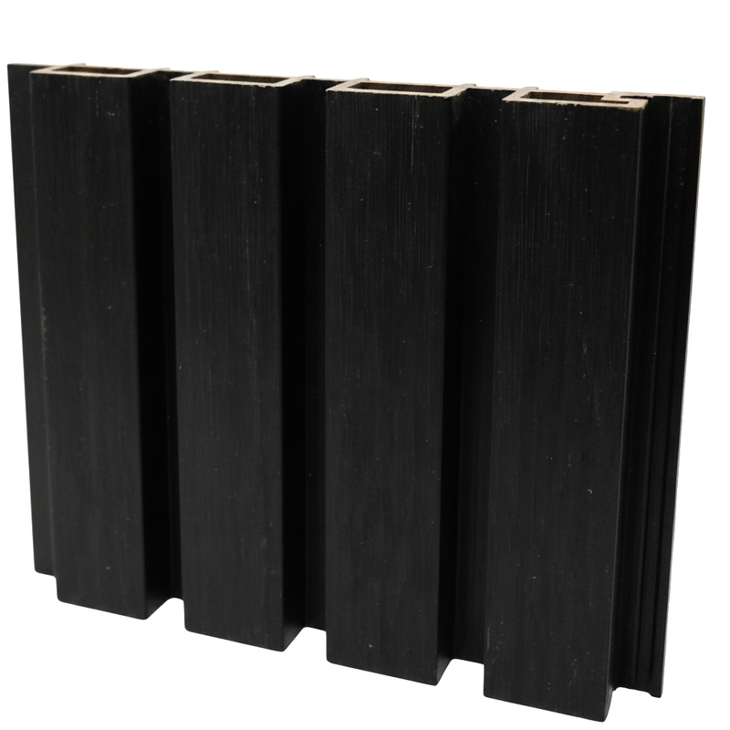 Load image into Gallery viewer, Slatted Midnight - Black Composite Cladding - Corner Piece - 2200 x 49.25 x 49.25 mm