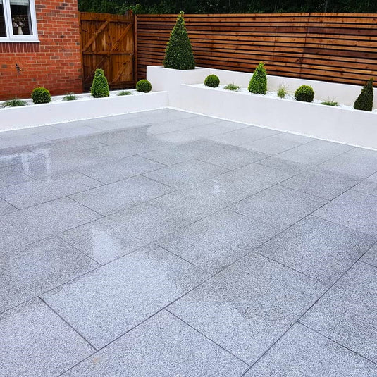 Dark Grey Granite Paving - 900 x 600 x 20mm - Sawn & Flamed