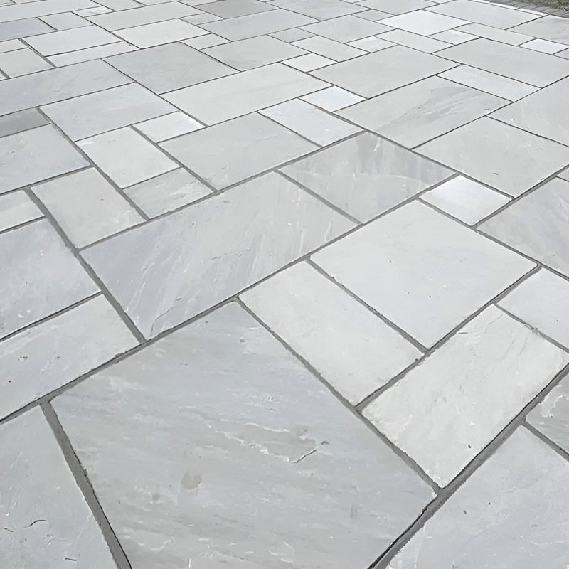 Load image into Gallery viewer, Kandala Grey Indian Sandstone Paving - 22mm Patio Pack - Mixed Sizes - Hand Cut & Riven - 20.8 m2