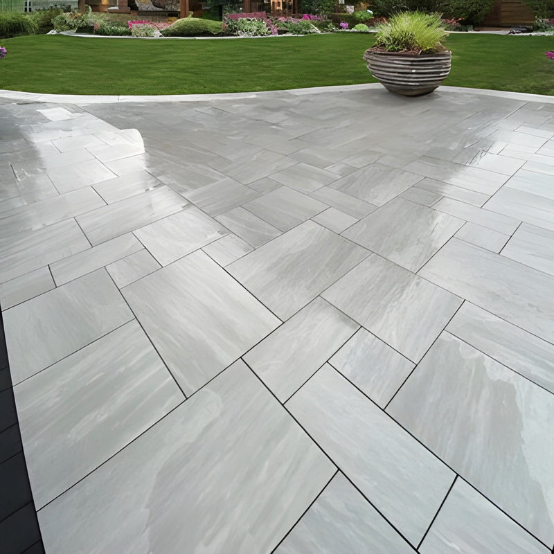 Load image into Gallery viewer, Kandala Grey Indian Sandstone Paving - 18mm Patio Pack - Mixed Sizes - Hand Cut & Riven