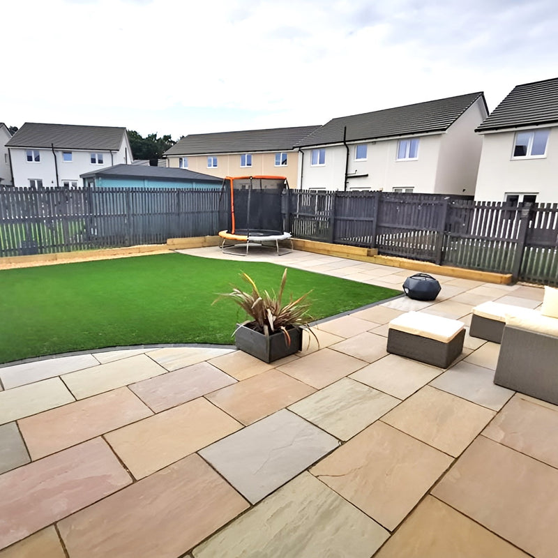 Load image into Gallery viewer, Raj Green Indian Sandstone Paving - 900 x 600 x 22mm - Hand Cut & Riven