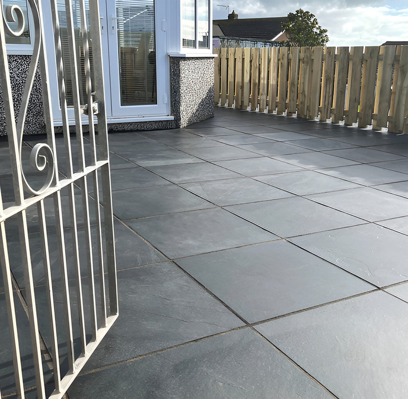 Load image into Gallery viewer, Brazilian - Black Slate Paving - 600 x 600 x 20mm - Sawn & Riven