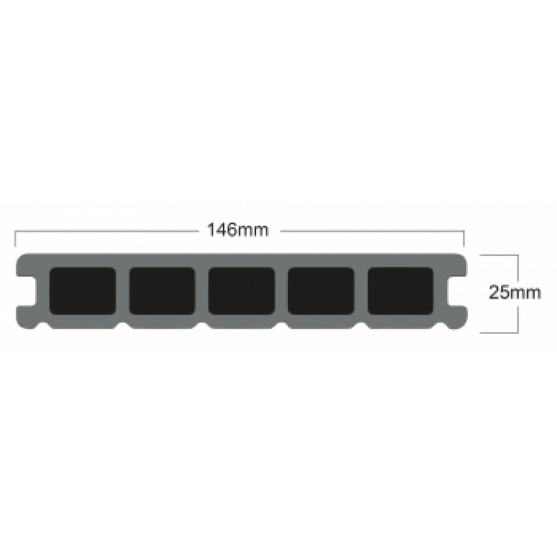 Load image into Gallery viewer, Soho Charcoal - Black Composite Decking - Decking Board - 3600 x 146 x 25 mm
