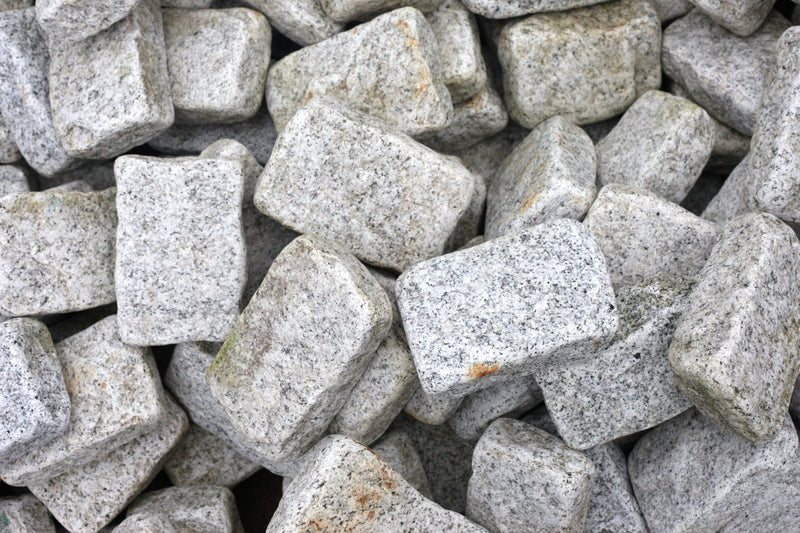 Load image into Gallery viewer, Light Grey Granite Block Paving - 140 x 140 x 50-60mm - Sawn, Tumbled & Riven