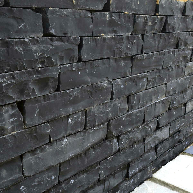 Load image into Gallery viewer, Kota Black Indian Limestone Walling - 225 x 100 x 70mm - Tumbled