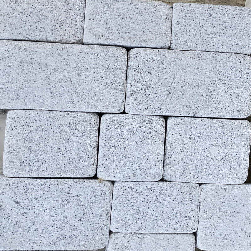 Load image into Gallery viewer, Light Grey Granite Block Paving - 105 x 140 x 50mm - Sawn, Tumbled & Honed