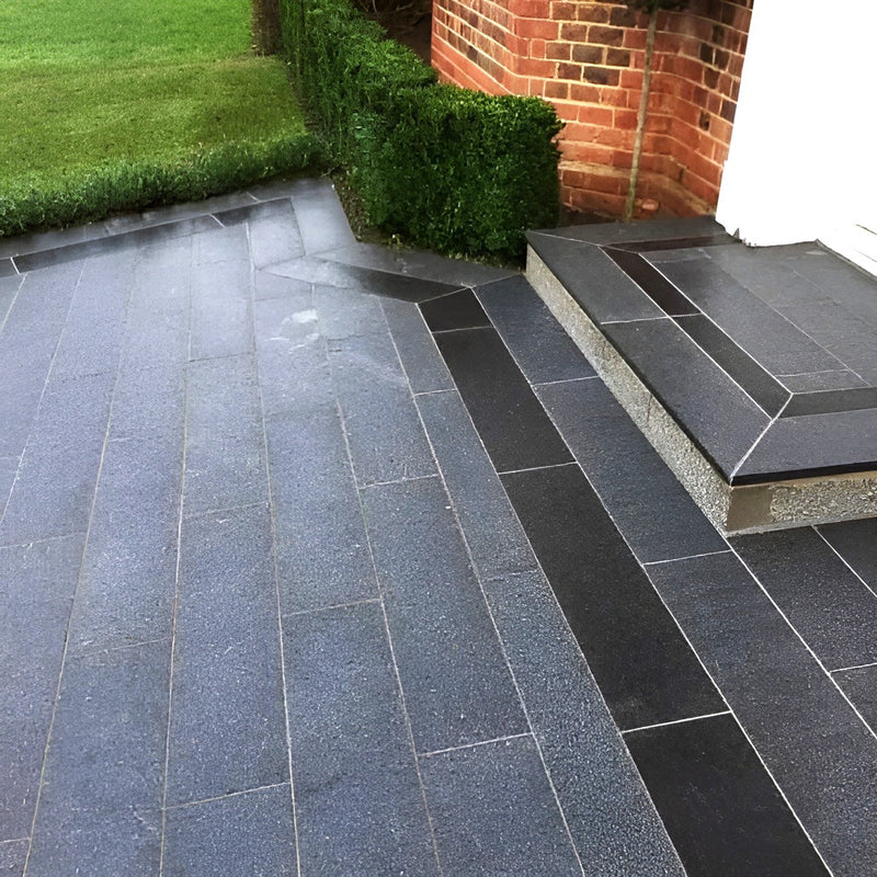Load image into Gallery viewer, Emperor Black Granite Planks - 900 x 150 x 20mm - Sawn & Leathered