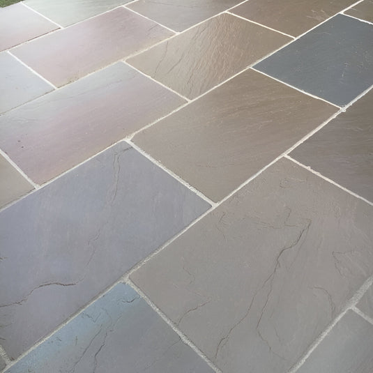 Autumn Gold Indian Sandstone Paving - 900 x 600 x 22mm - Hand Cut & Riven
