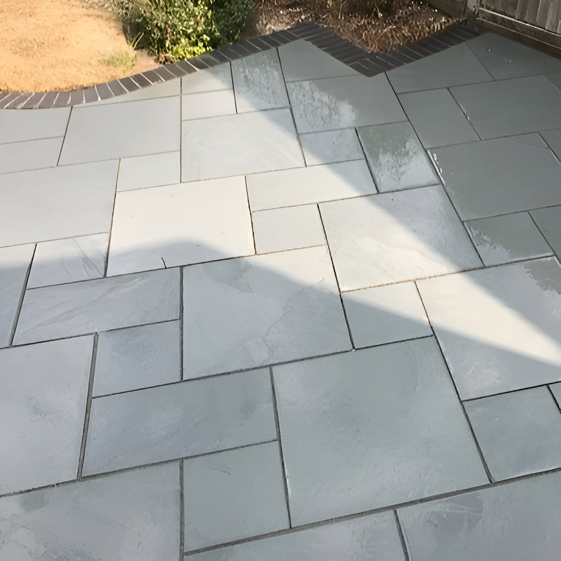 Load image into Gallery viewer, Brazilian - Grey Slate Paving - Patio Pack - Mixed Sizes - Sawn & Riven