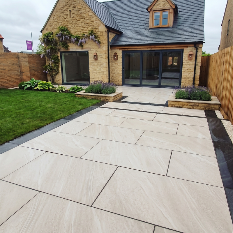 Load image into Gallery viewer, Cross Over - Beige Porcelain Paving Tiles - 900 x 600 x 20mm