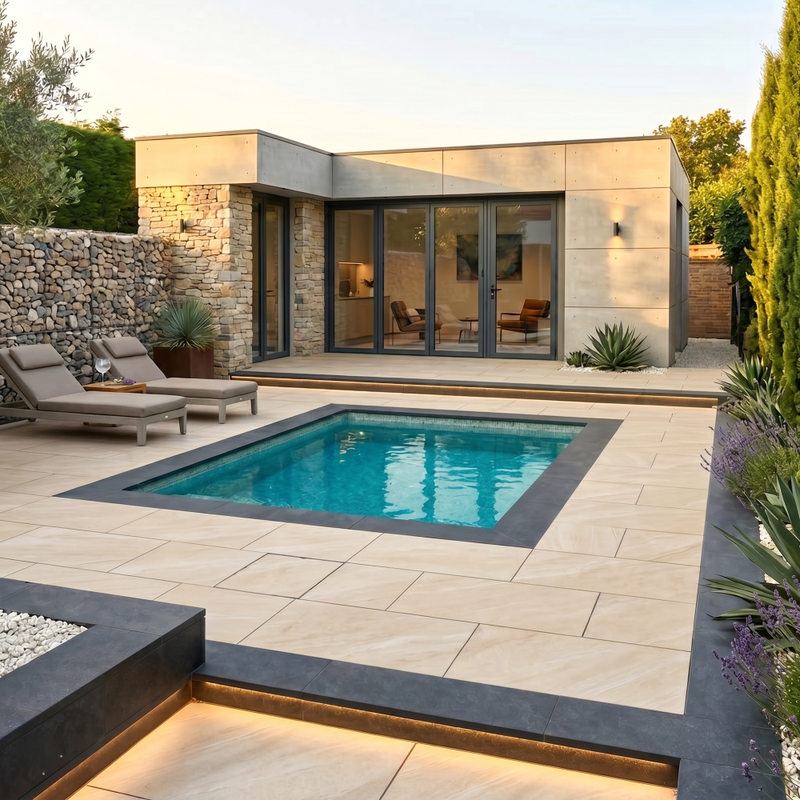 Load image into Gallery viewer, Cross Over - Beige Porcelain Paving Tiles - 900 x 600 x 20mm