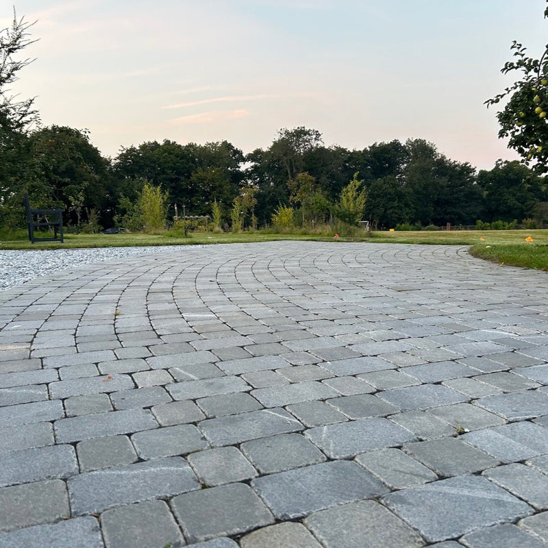 Load image into Gallery viewer, Dark Grey Granite Block Paving - 210 x 140 x 50mm - Sawn, Tumbled & Honed