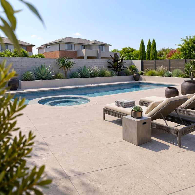 Load image into Gallery viewer, Dijon Limestone - Beige Porcelain Paving Tiles - 900 x 600 x 20mm