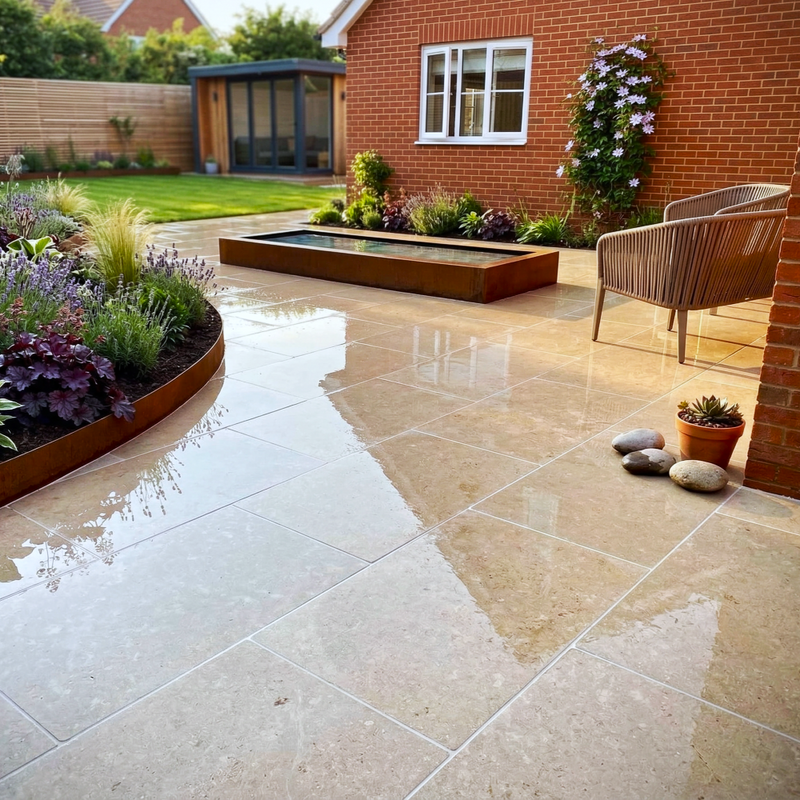 Load image into Gallery viewer, Dijon Limestone - Beige Porcelain Paving Tiles - 900 x 600 x 20mm