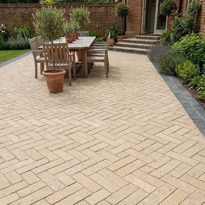 Load image into Gallery viewer, Egyptian - Beige Limestone Setts - 200 x 50 x 40mm - Washed & Tumbled