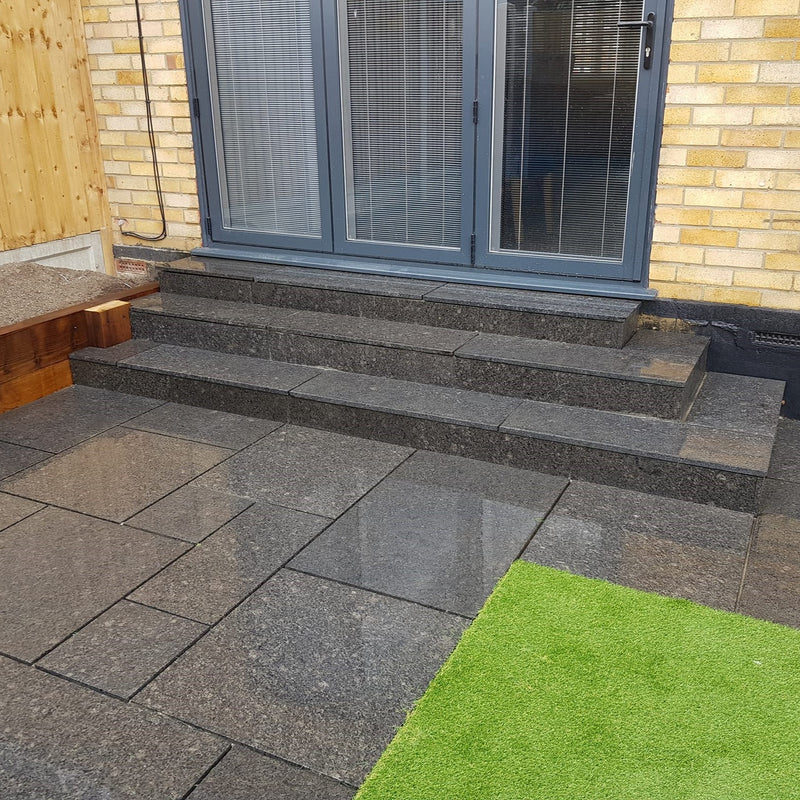 Load image into Gallery viewer, Emperor Black Granite Paving - 600 x 600 x 20mm - Sawn & Brushed
