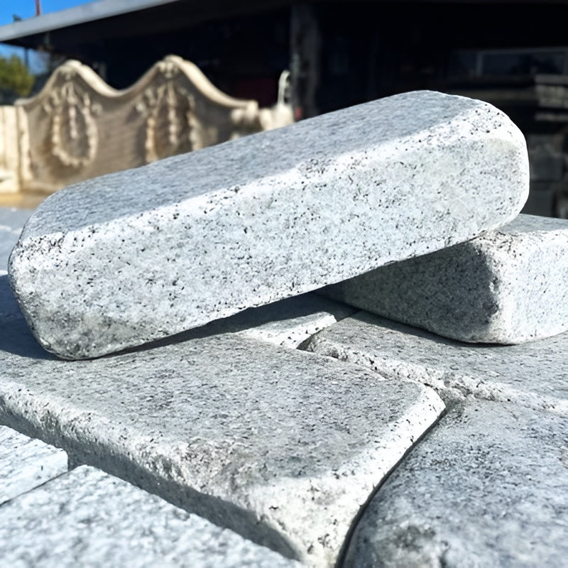 Load image into Gallery viewer, Light Grey Granite Block Paving - 200 x 100 x 50mm - Sawn, Tumbled & Honed