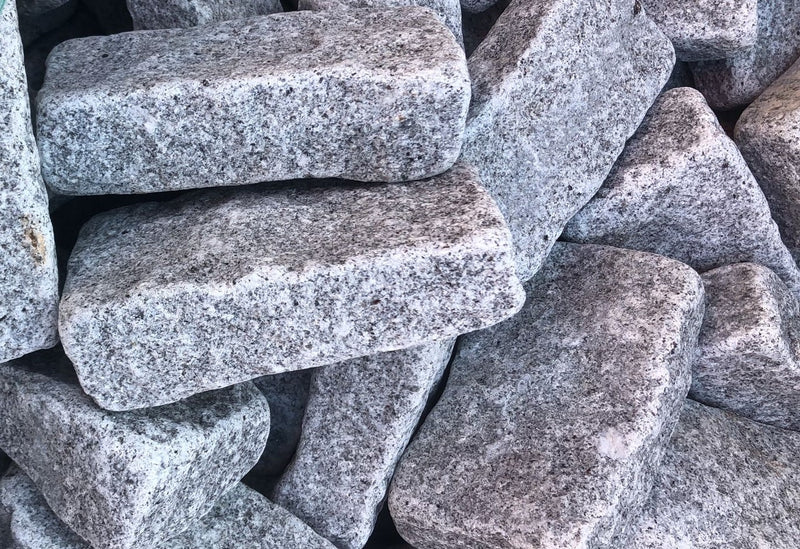 Load image into Gallery viewer, Dark Grey Granite Block Paving - 105 x 140 x 50-60mm - Sawn, Tumbled & Riven