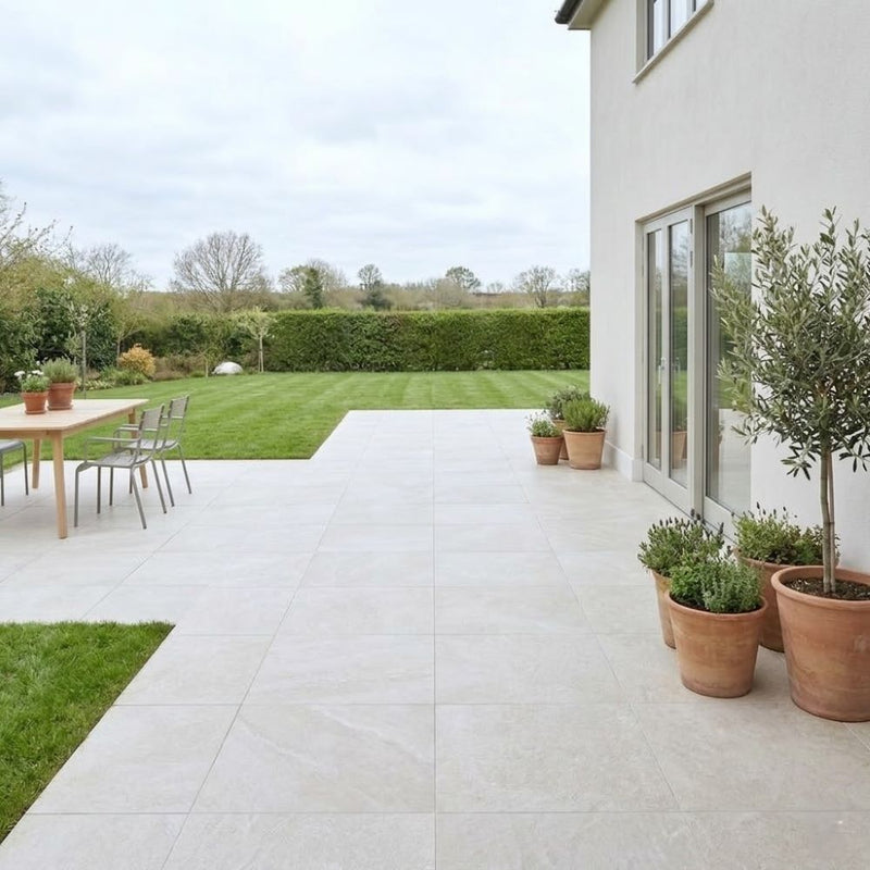Load image into Gallery viewer, Hampton Limestone - White Porcelain Paving Tiles - 900 x 900 x 20mm