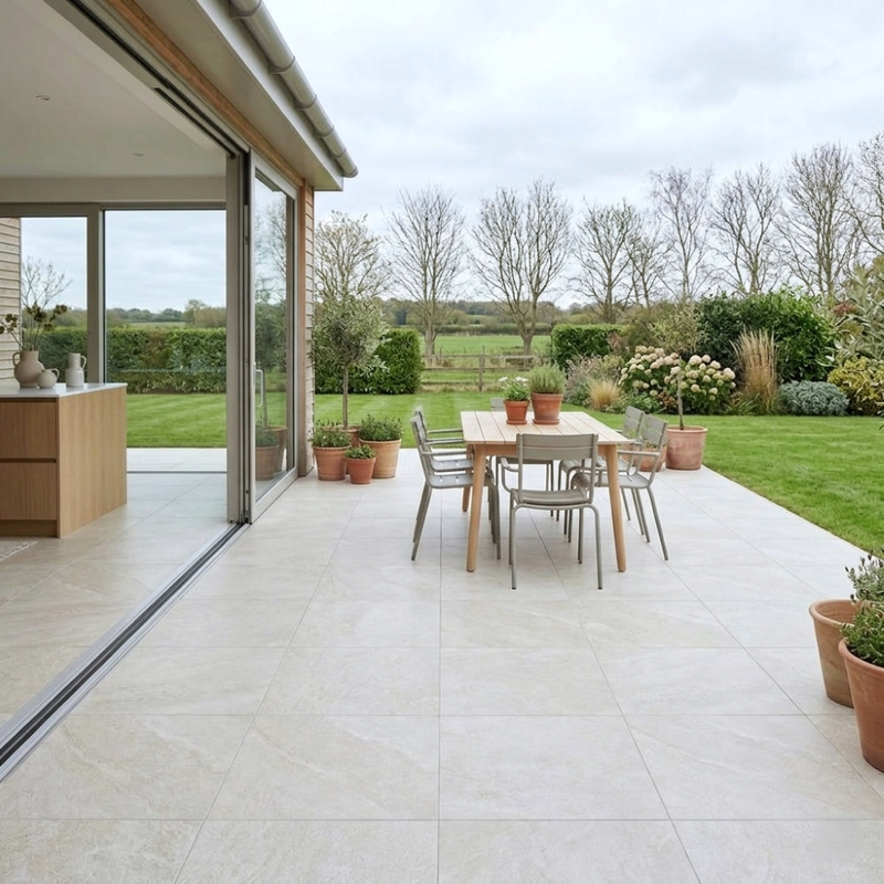 Load image into Gallery viewer, Hampton Limestone - White Porcelain Paving Tiles - 900 x 900 x 20mm