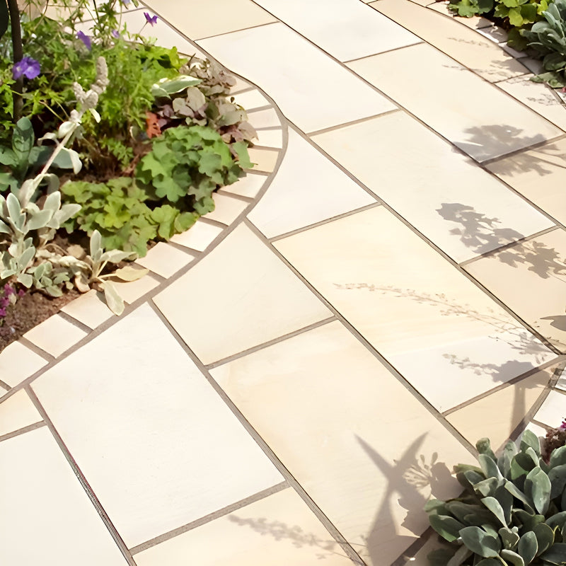 Load image into Gallery viewer, Mint Fossil Indian Sandstone Paving - 900 x 600 x 22mm - Sawn & Honed