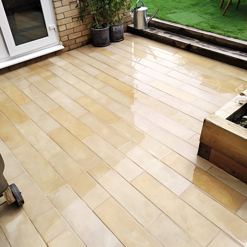 Load image into Gallery viewer, Mint Fossil Indian Sandstone Planks - 900 x 150 x 22mm - Sawn & Honed
