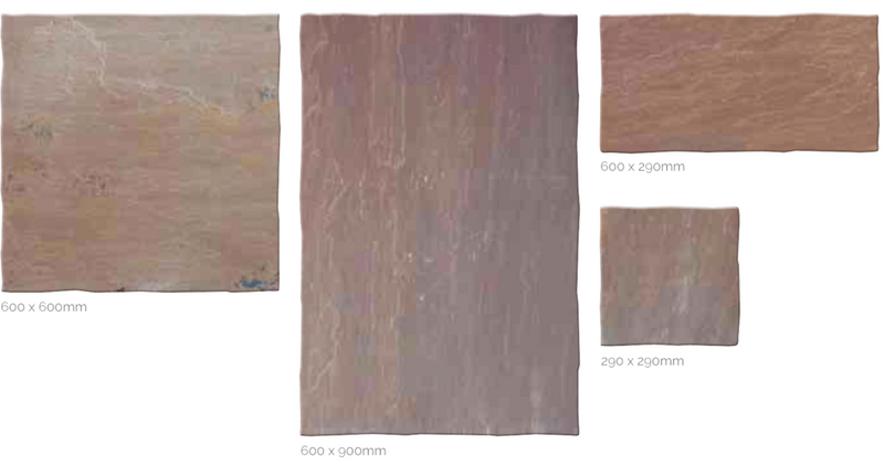 Load image into Gallery viewer, Modak Indian Sandstone Paving - Patio Pack - Mixed Sizes - Hand Cut & Riven