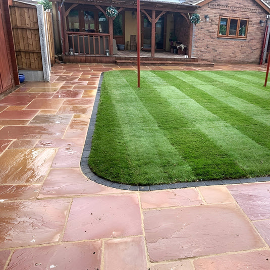 Modak Indian Sandstone Paving - 600 x 600 x 22mm - Hand Cut & Riven