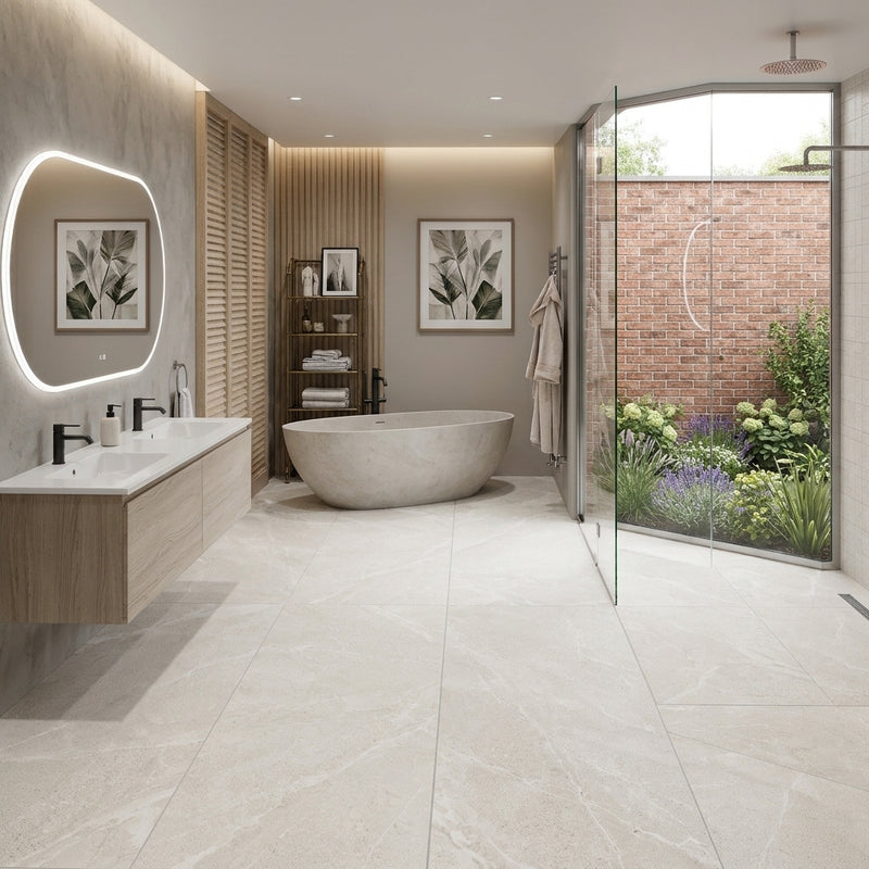 Load image into Gallery viewer, Mona - White Porcelain Paving Tiles - 1200 x 600 x 10mm