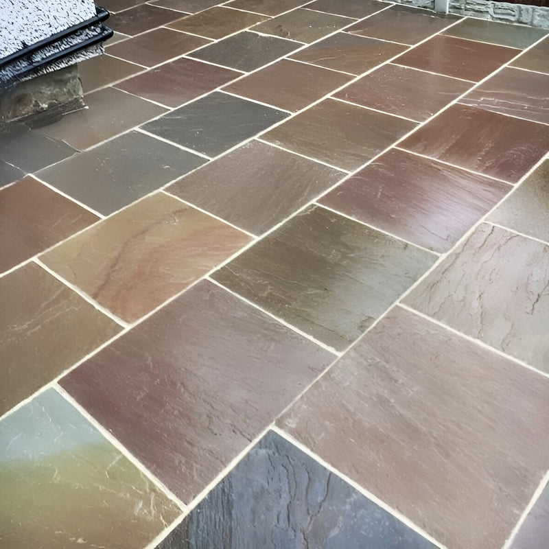 Load image into Gallery viewer, Autumn Gold Indian Sandstone Paving - 600 x 600 x 22mm - Hand Cut & Riven