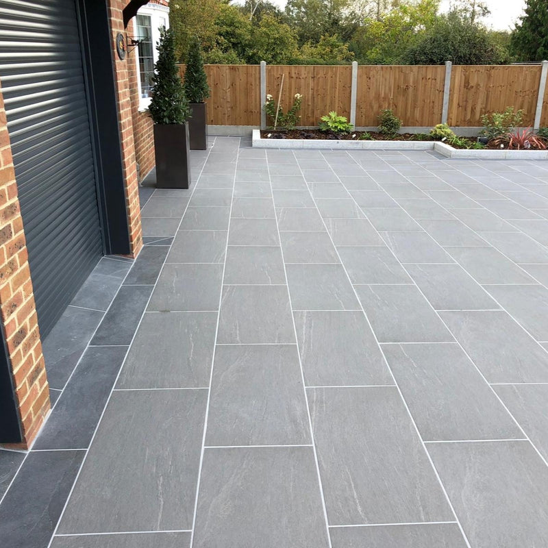 Load image into Gallery viewer, Promenade Fog - Black Porcelain Paving Tiles - 1000 x 500 x 20mm