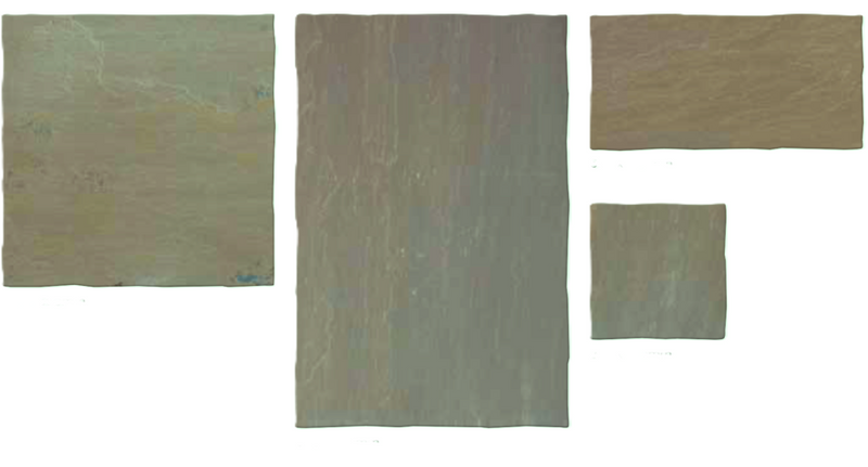 Load image into Gallery viewer, Raj Green Indian Sandstone Paving - Patio Pack - Mixed Sizes - Hand Cut & Riven