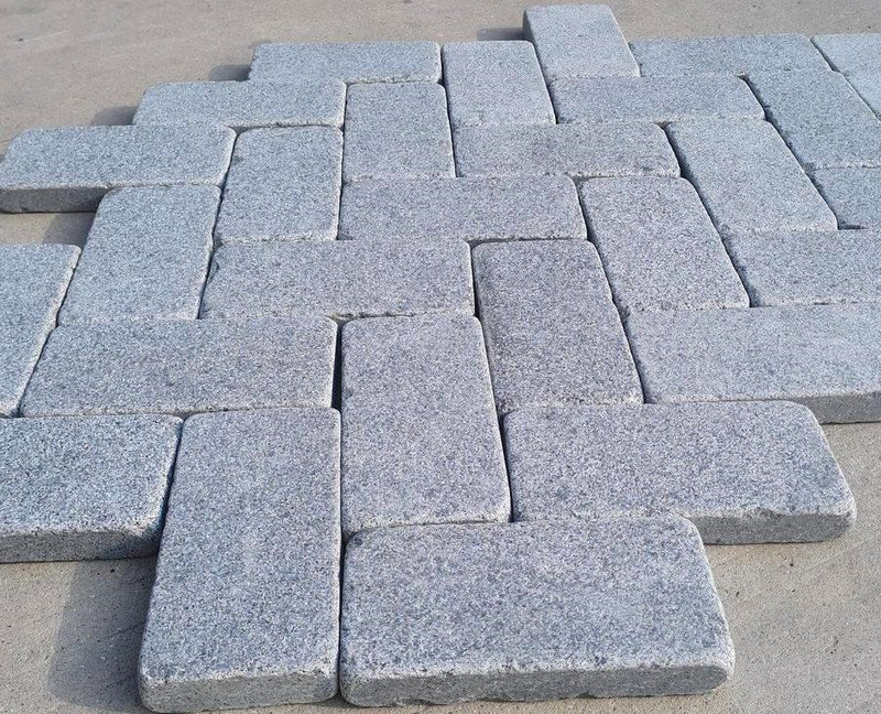 Load image into Gallery viewer, Dark Grey Granite Block Paving - 200 x 100 x 50mm - Sawn, Tumbled & Honed